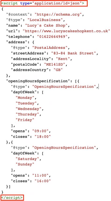 Structured Data JSON.